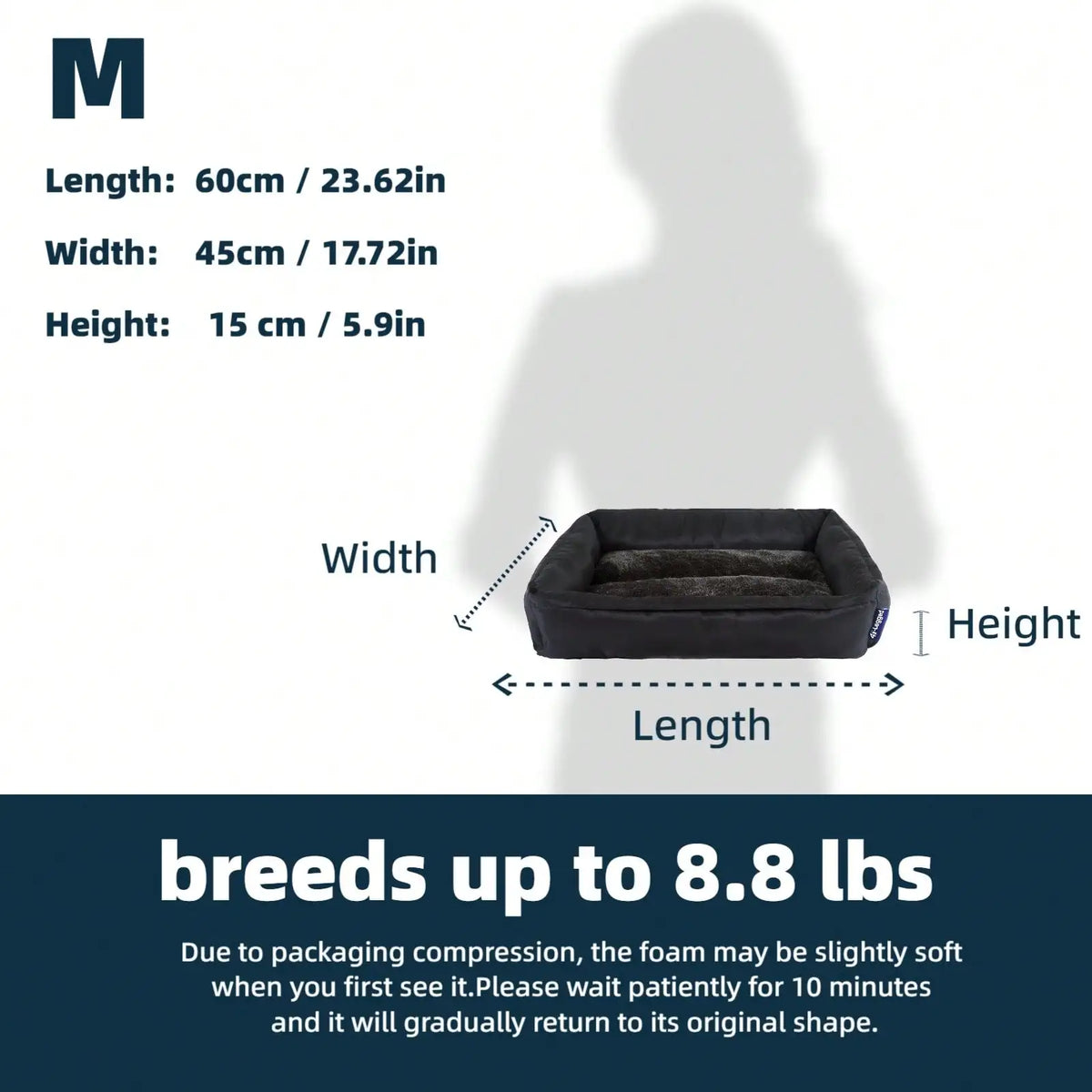 Medium Dog Washable Rectangular Dog Bed, - MyPetDollar.com