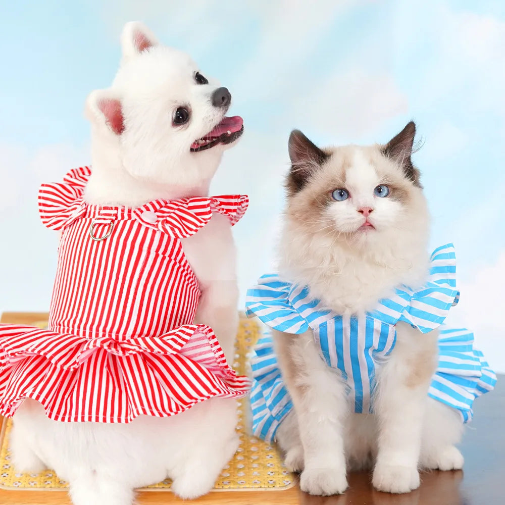 1Pcs Princess Style Dog Clothes Striped Cat - MyPetDollar.com