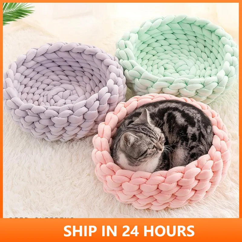 Handmade Knit Warm Soft Dog Cat Bed Mats Pet - MyPetDollar.com