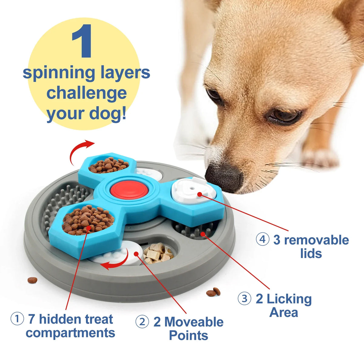 2-Layers Dog Puzzle Toys Slow Feeder Food - MyPetDollar.com