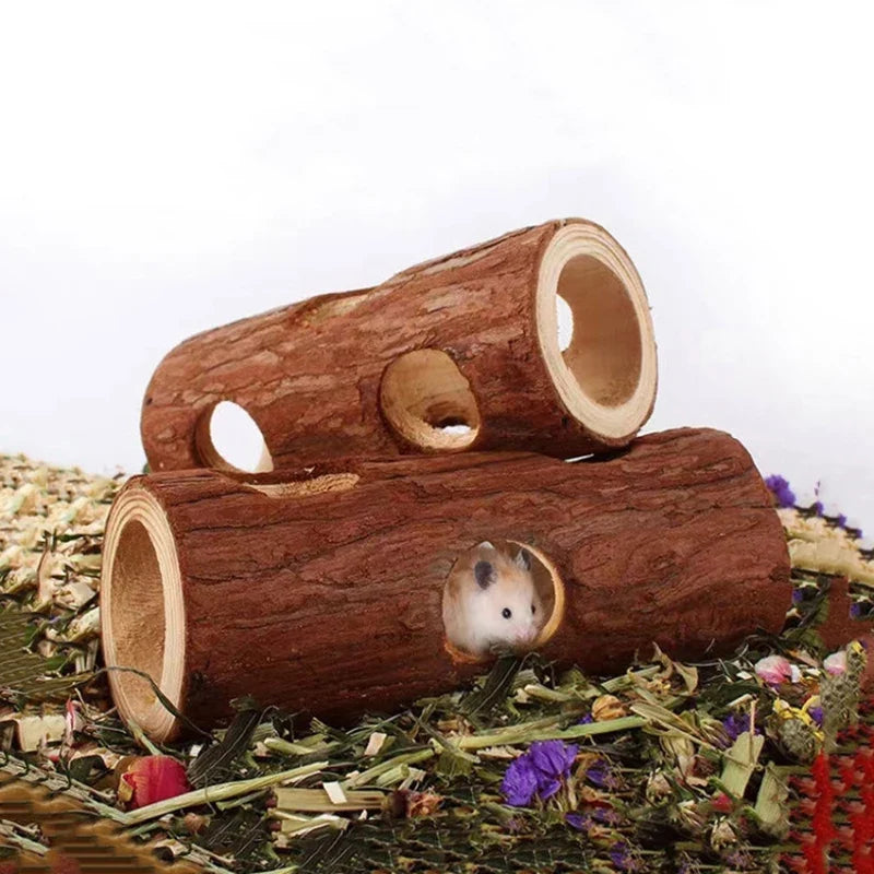 Wooden Hamster Tree Hollow Toy Fir Stump - MyPetDollar.com