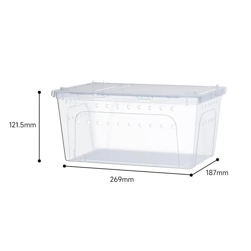 Clear Plastic Reptile Terrarium Ventilated Breeding Box – 6 Colors