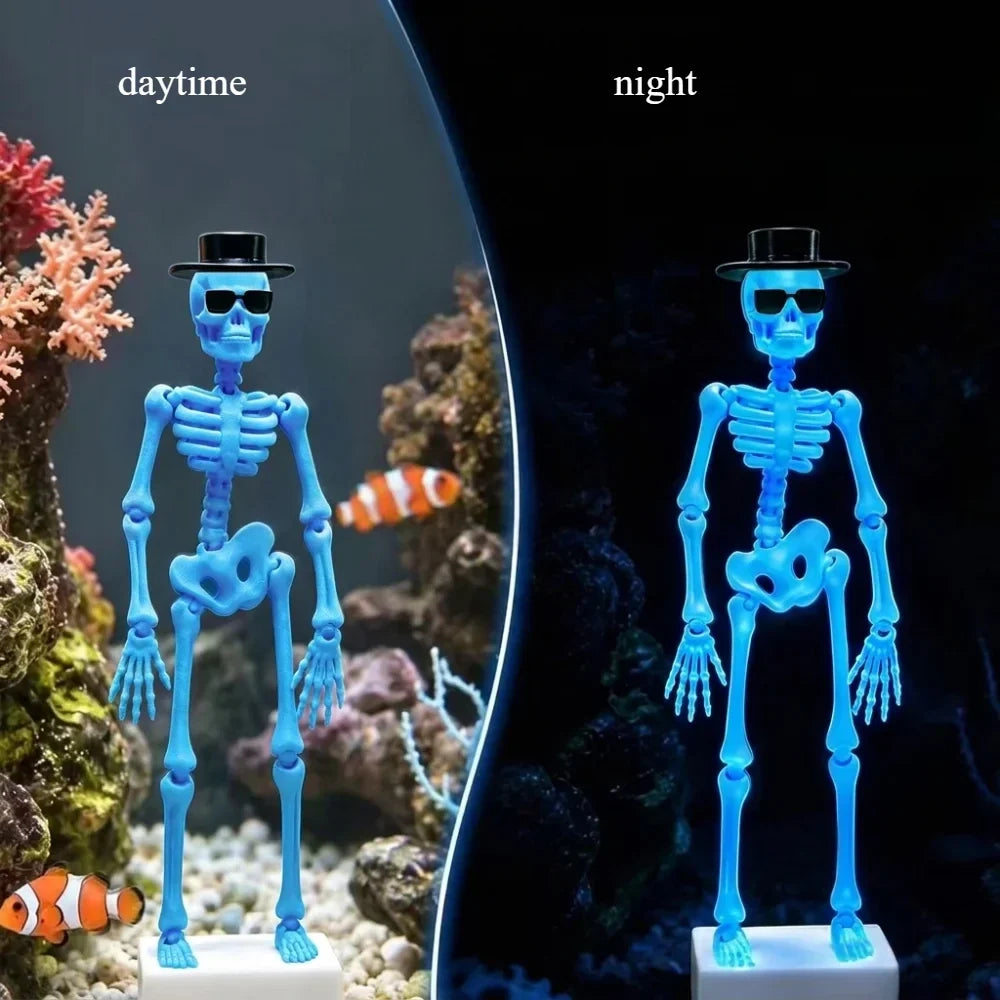 3D Printed Dancing Skeleton Aquarium Bubbler Plastic Wear Hat – 8 Colors
