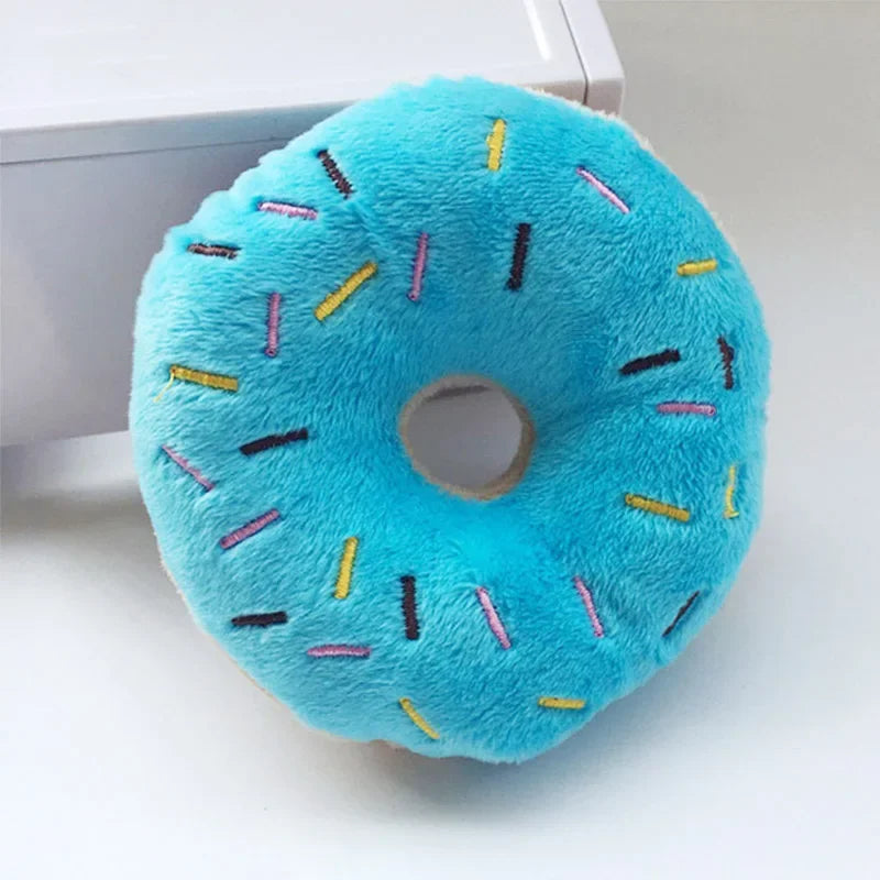 Soft Dog Donuts Plush Pet Toys – 3 Colors