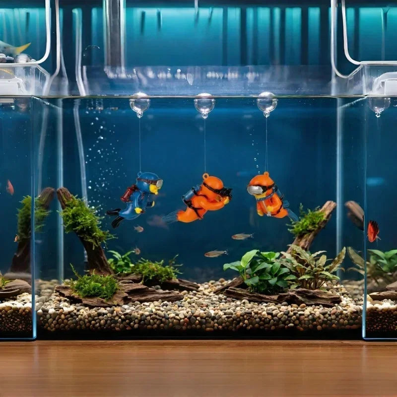 Floating Diver Fish Tank Ornament Cute PVC - MyPetDollar.com