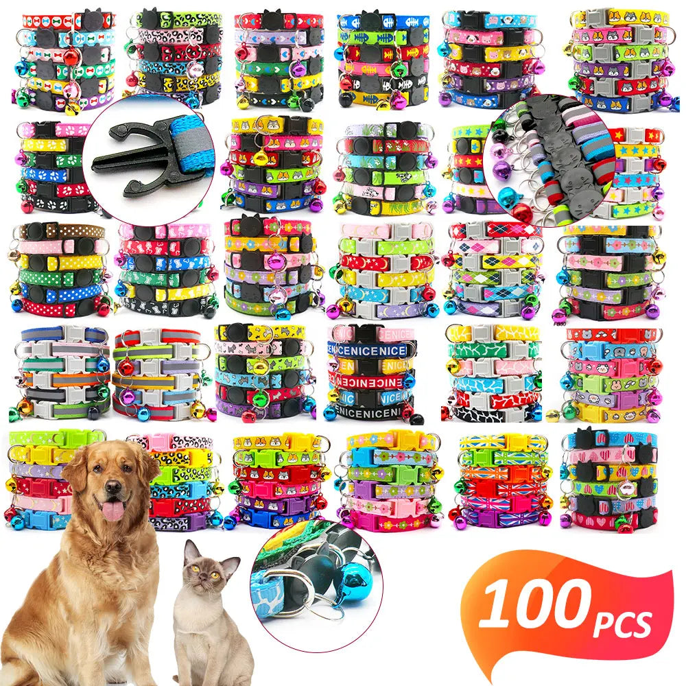 Dog Collar with Bells Adjustable Customize Necklace – Dog Supplies