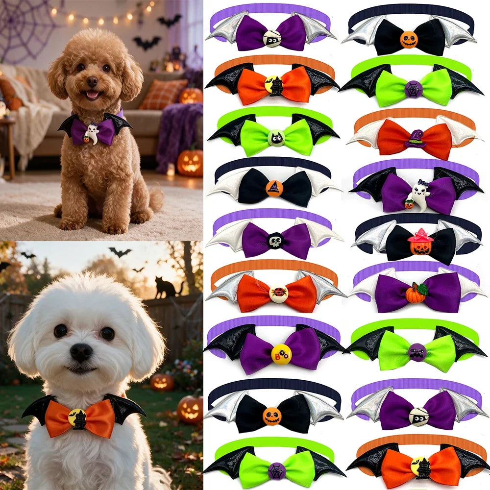 50/100pcs Halloween Dog Bow Ties Wings for - MyPetDollar.com