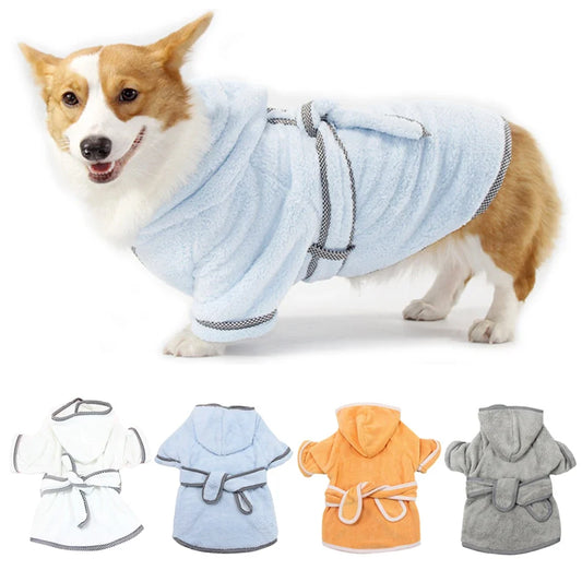 Pet Dog Bathrobe White Super Absorbent Fast - MyPetDollar.com