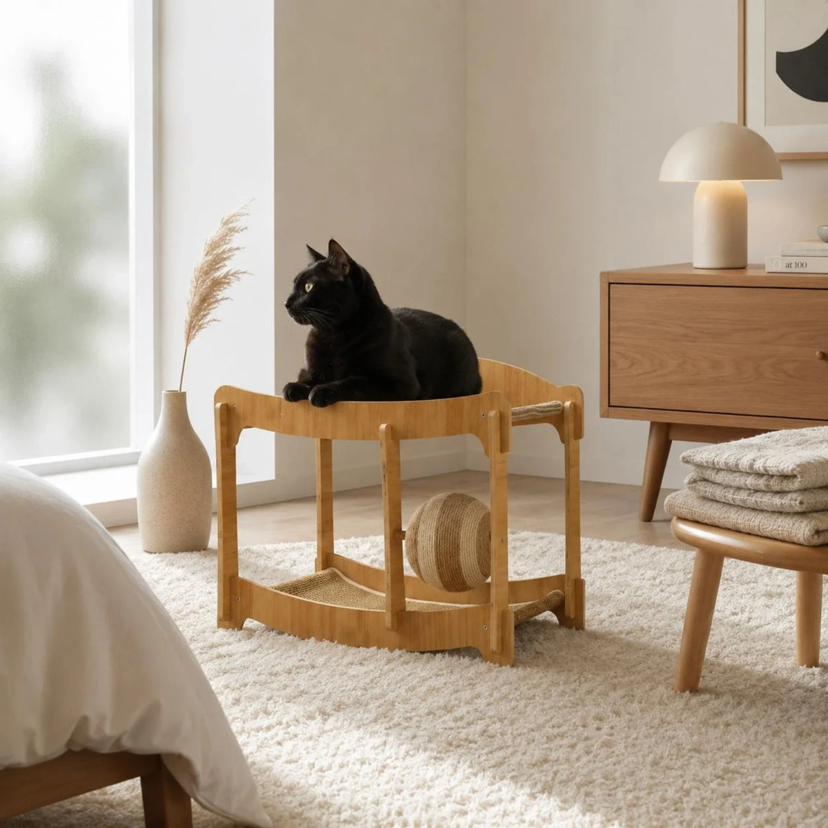 Two-Level Pet Bed Elevated Design Wooden Pet - MyPetDollar.com
