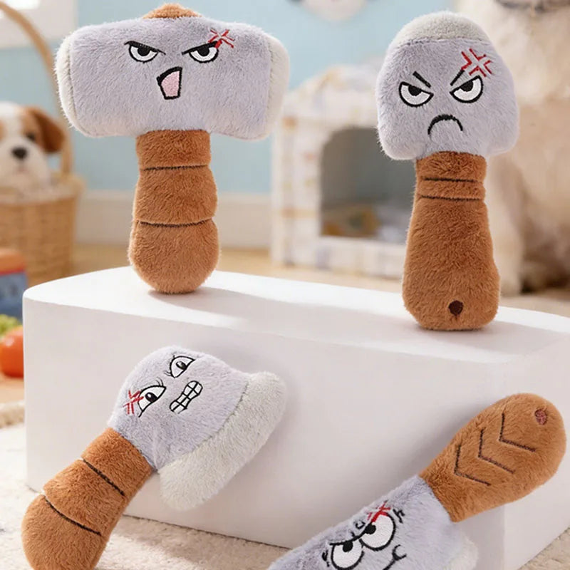 Funny Face Plush Dog Toy Squeaky Interactive - MyPetDollar.com