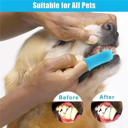 1/2/3Pcs Silicone Pet Finger Toothbrush Dog - MyPetDollar.com