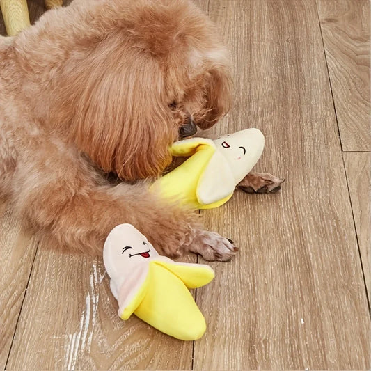 1pc Dog Toy Plush Banana Design, Durable - MyPetDollar.com
