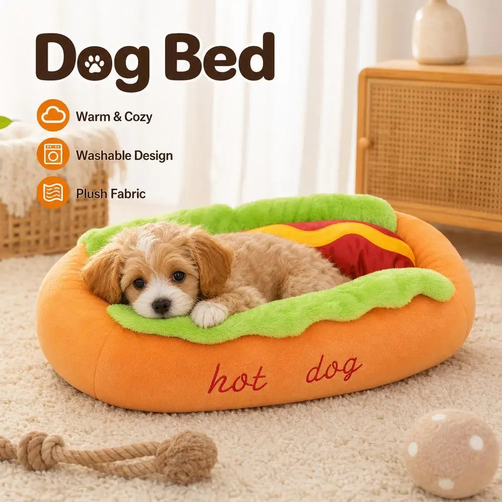 Washable Hot Dog Watermelon Pet Bed Warm - MyPetDollar.com