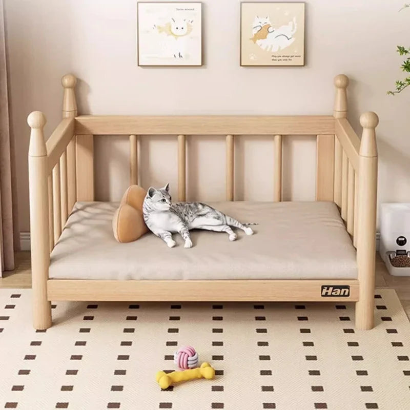 Nordic Wood Dog Kennel Raised Guardrails - MyPetDollar.com