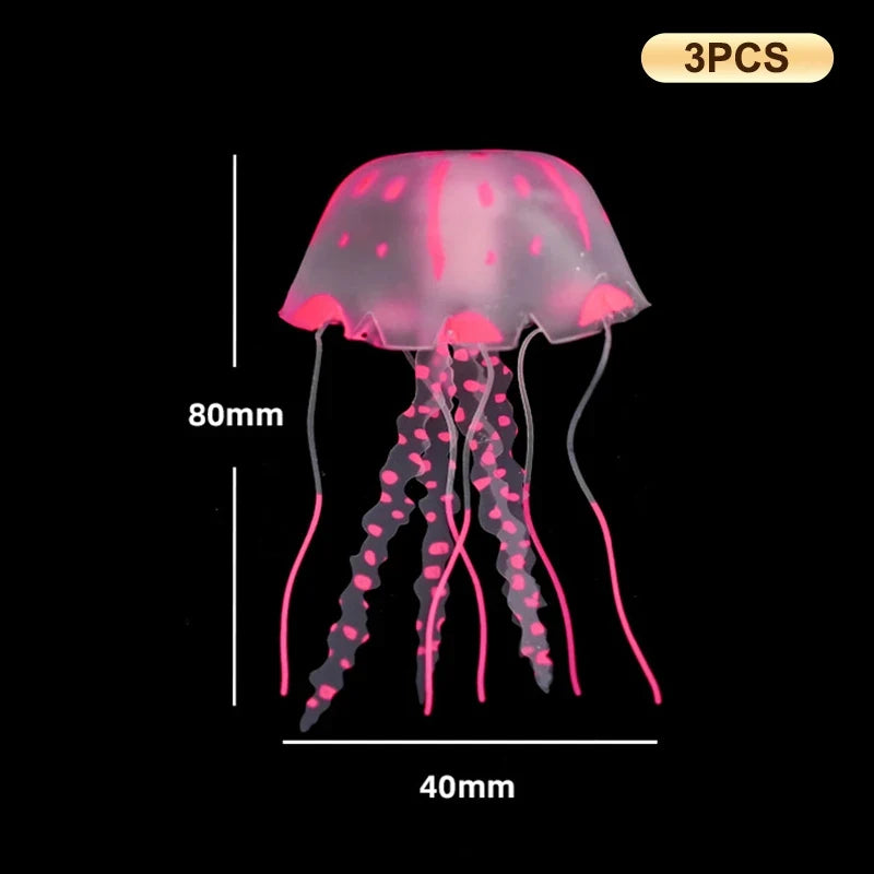 Glowing Silicone Jellyfish Aquarium Decoration – 29 Colors