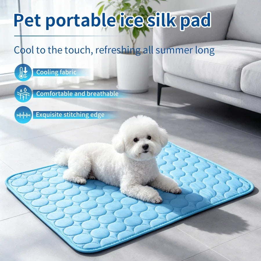 Summer Pet Cooling Pad Non-Toxic Ice Silk - MyPetDollar.com