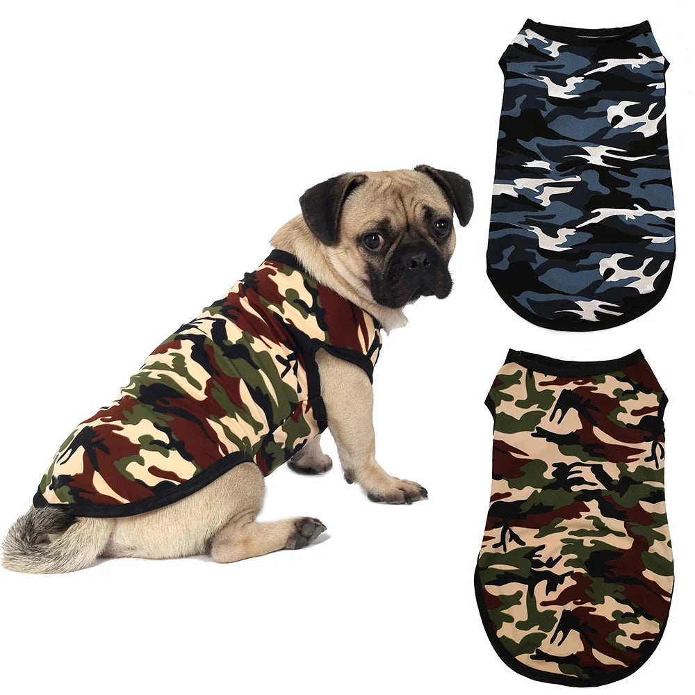 Dog Camouflage Print Vest, Pet Shirt Vest - MyPetDollar.com