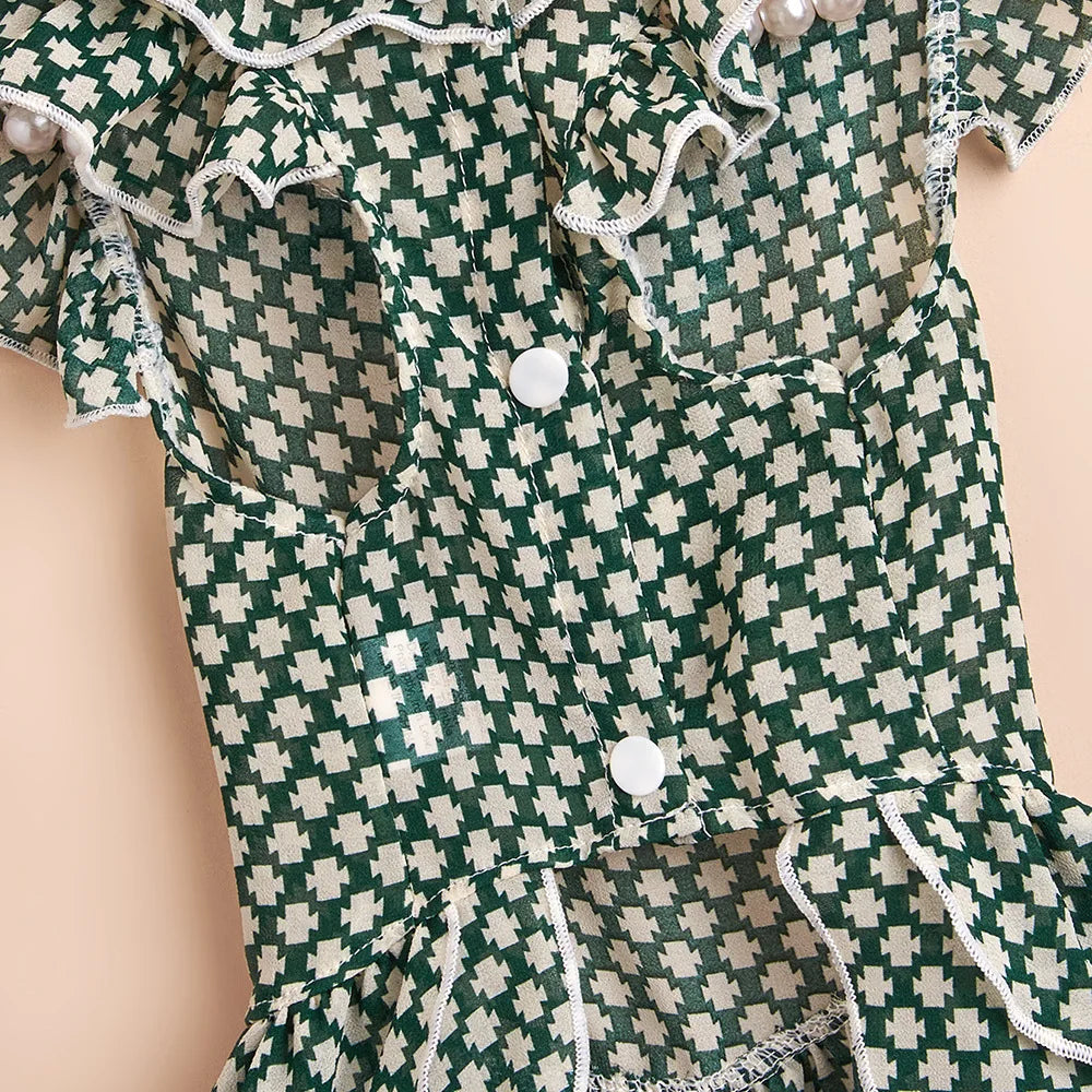 Cute Fashion Ins Style Plaid Pet Dress, - MyPetDollar.com