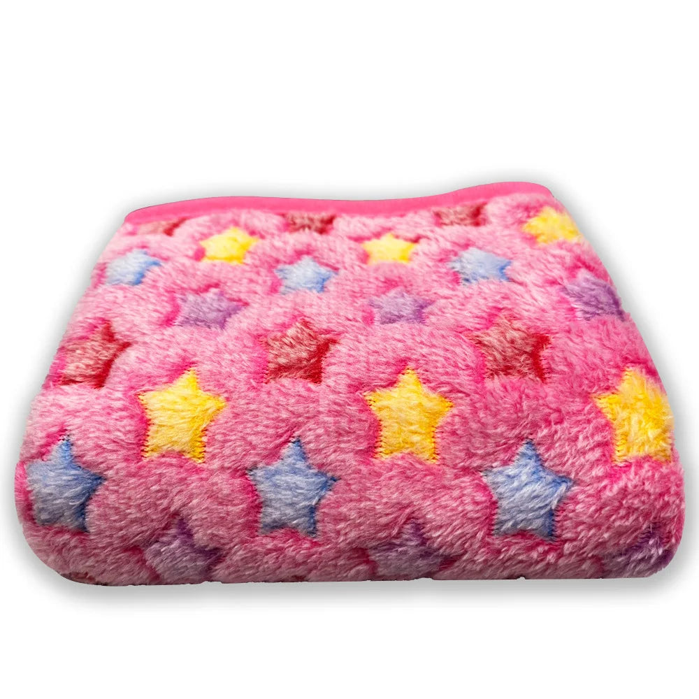 Coral Fleece Pet Blanket Warm Paw Print Dog - MyPetDollar.com