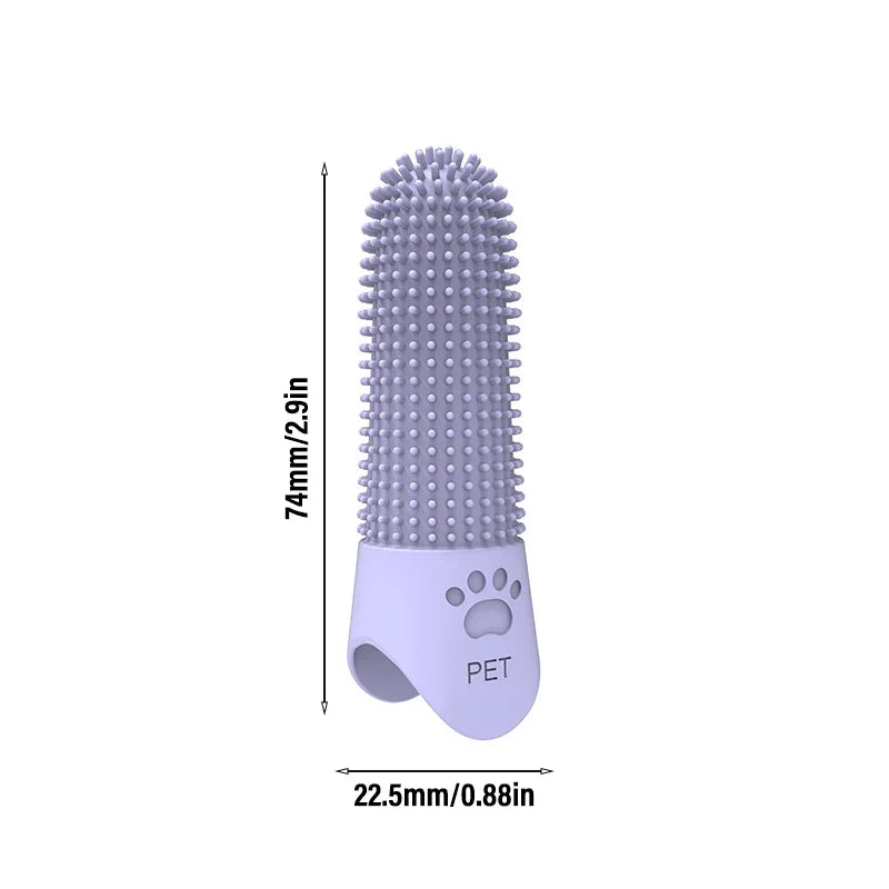 Durable Soft Silicone Dog Toothbrush 360° Finger – 10 Colors