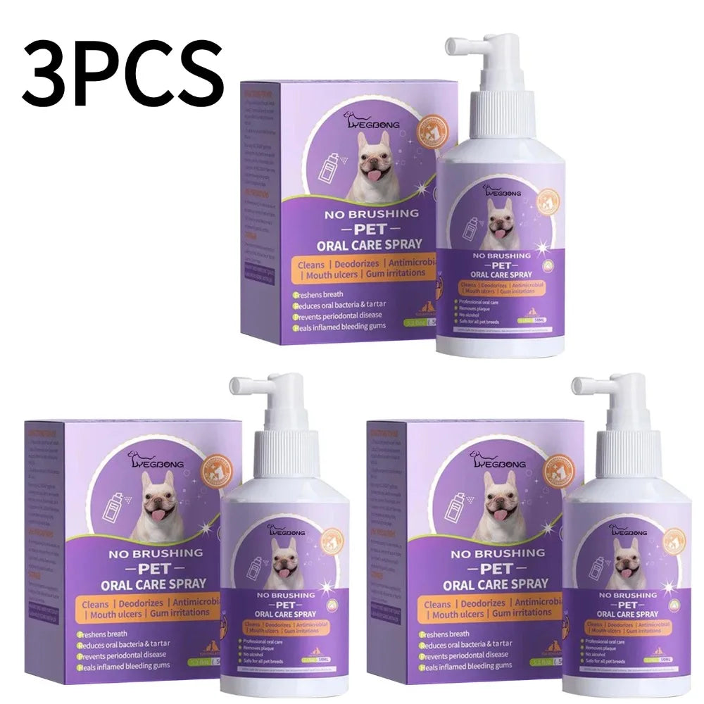 1- Portable Pet Teeth Cleaning Spray for Dogs & Cats Breath