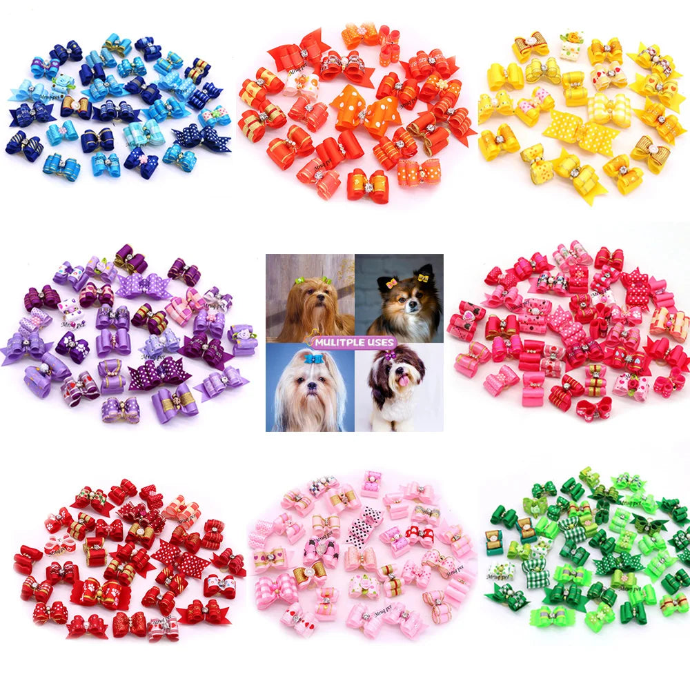 20pcs Pet Dog Cute Hair Bows with - MyPetDollar.com