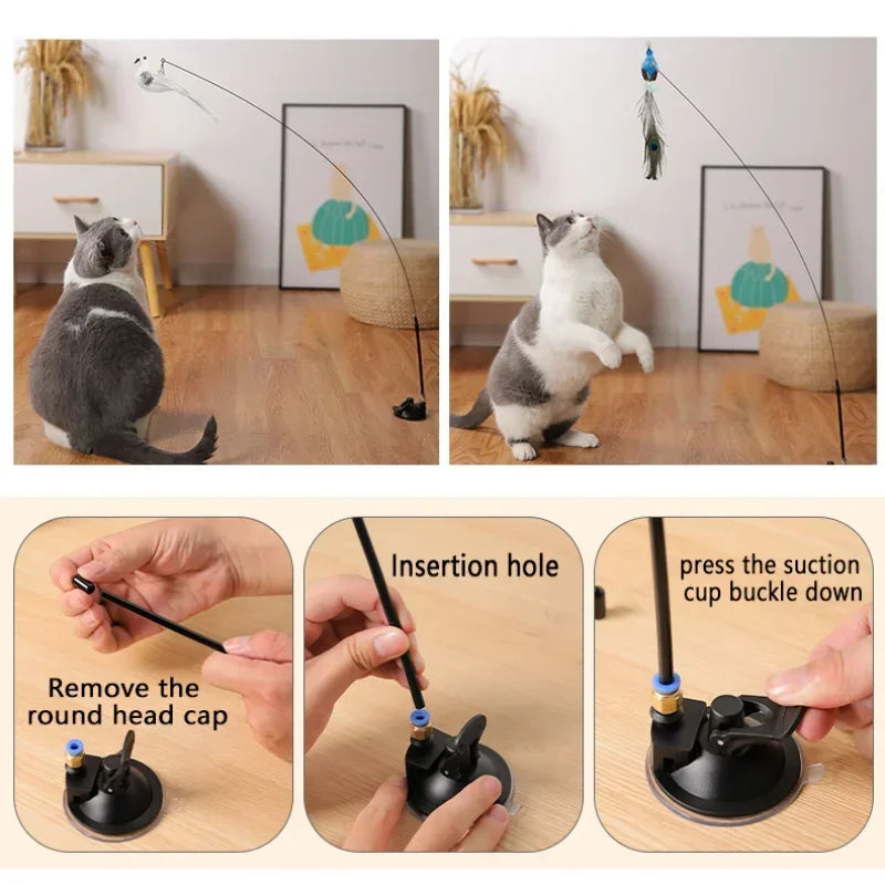 Funny Simulation Bird Cat Toy Feather with - MyPetDollar.com