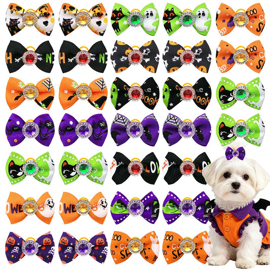100pcs Halloween Dog Hair Bows Halloween - MyPetDollar.com