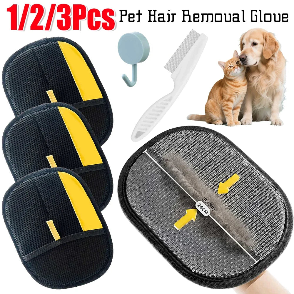 1-3PCS Pet Hair Remover Glove Double-Sided - MyPetDollar.com
