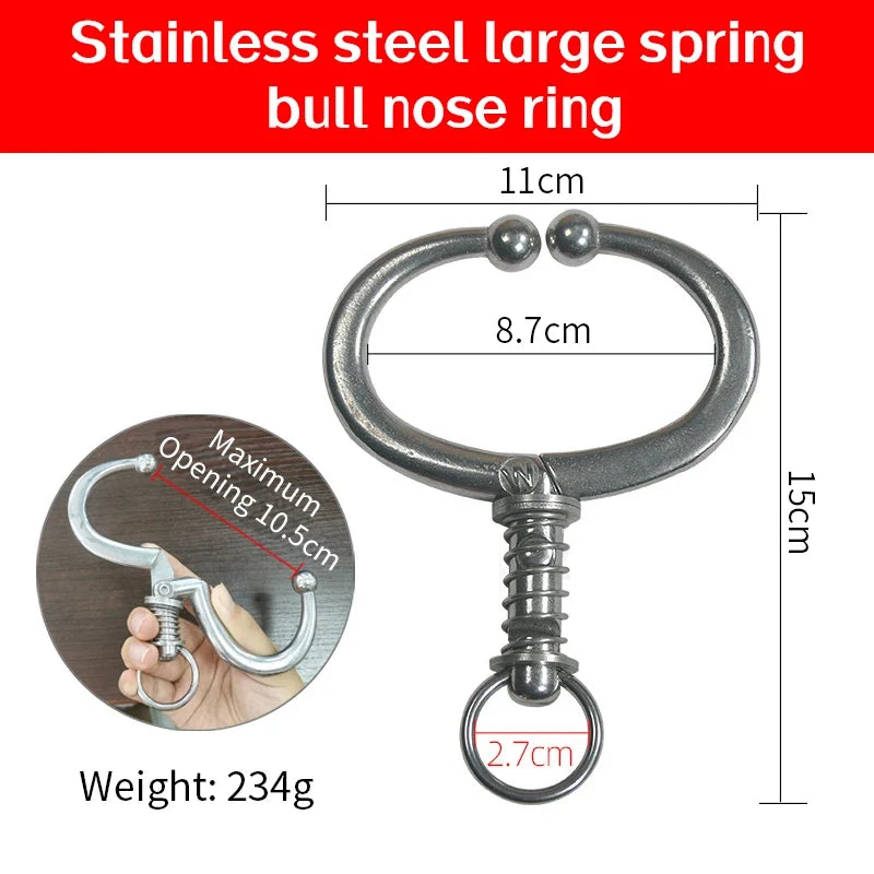 Cattle Nose Ring Stainless Steel Clamp Bull Cow – 2 Colors