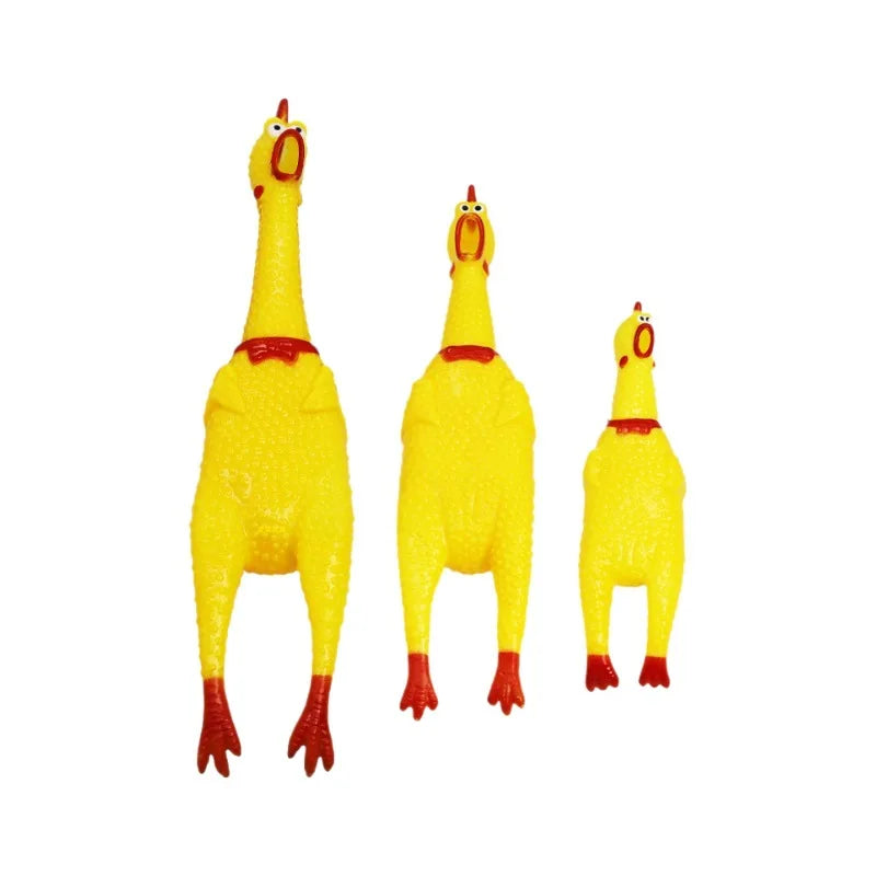 Screaming Chicken Dog Toys,Yellow Rubber - MyPetDollar.com