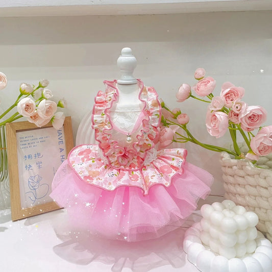 Pet Spring Lace Dress Pet Yorkshire Teddy - MyPetDollar.com