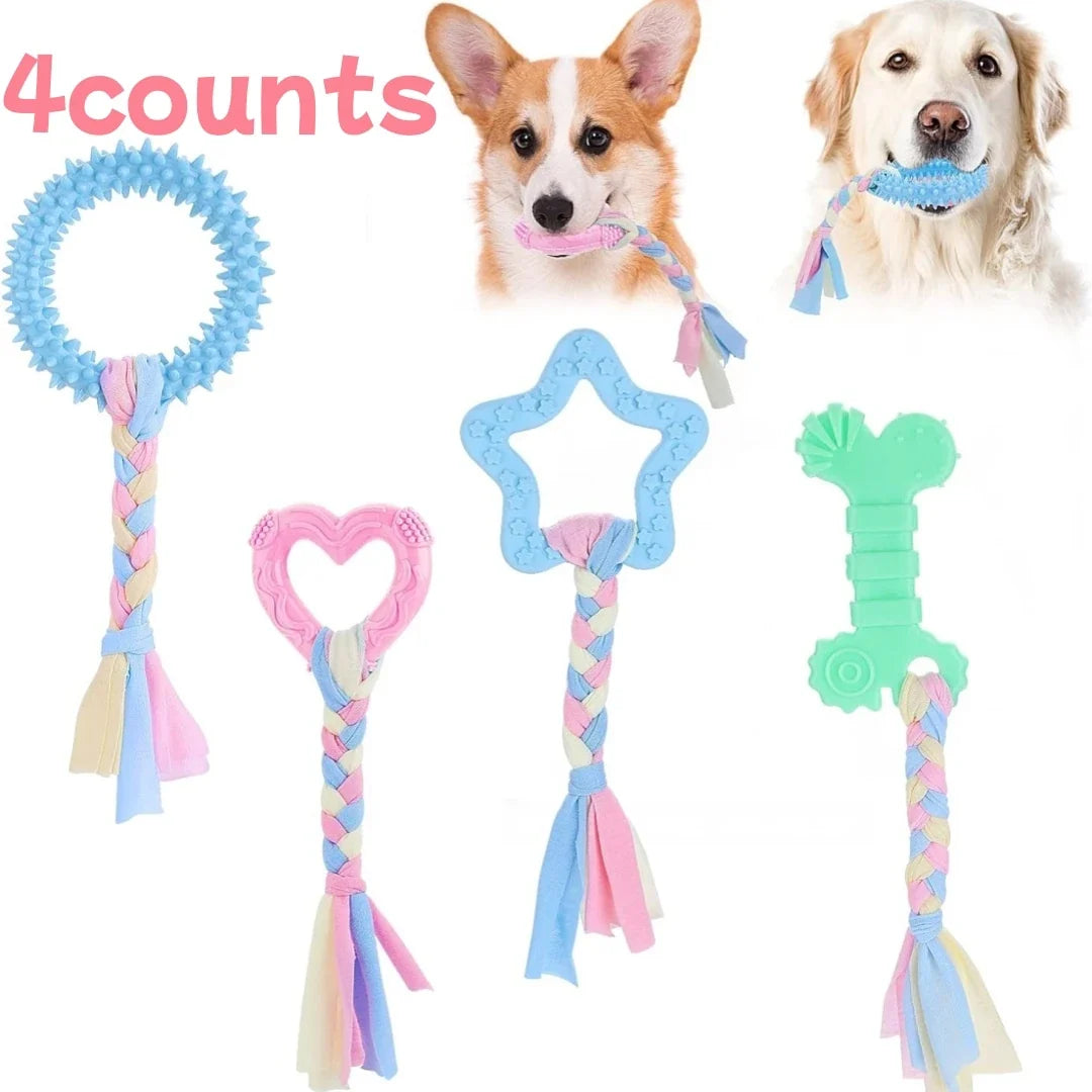 4-piece set of puppy teeth grinding toys, - MyPetDollar.com