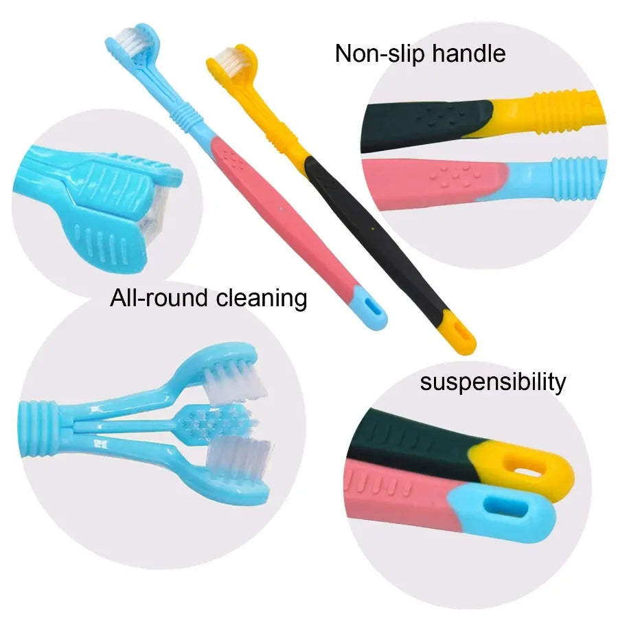 3-Sided Pet Toothbrush Dog Plastic - MyPetDollar.com