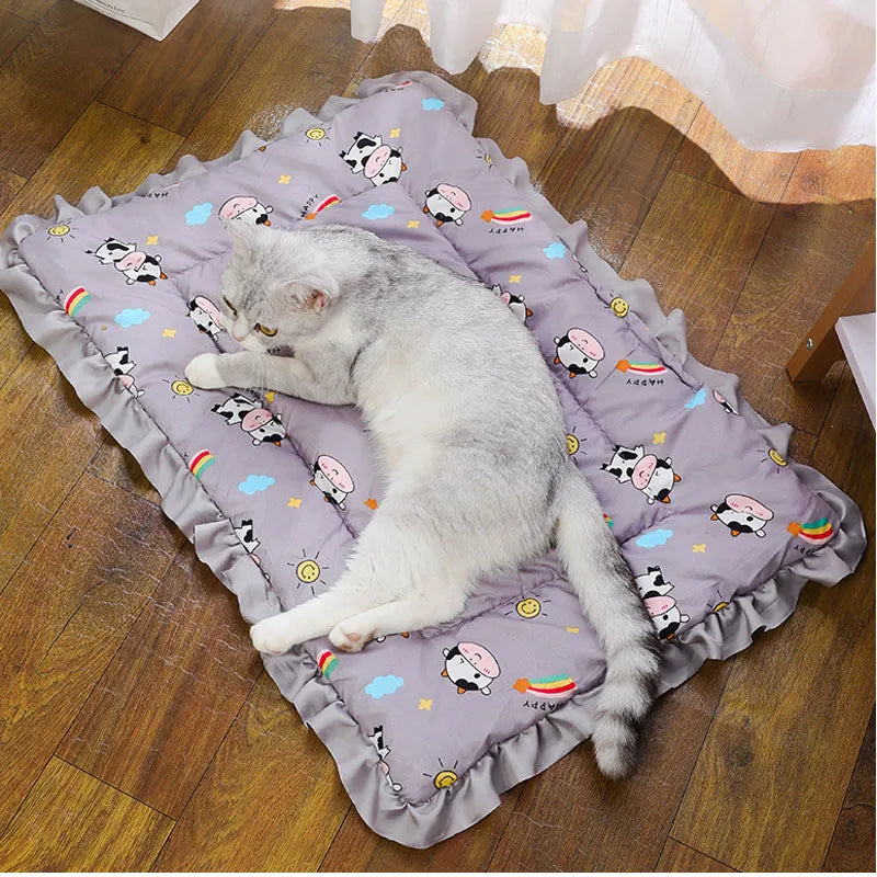 Warm Dog Bed Sofa Pet Sleeping Mat Flannel - MyPetDollar.com