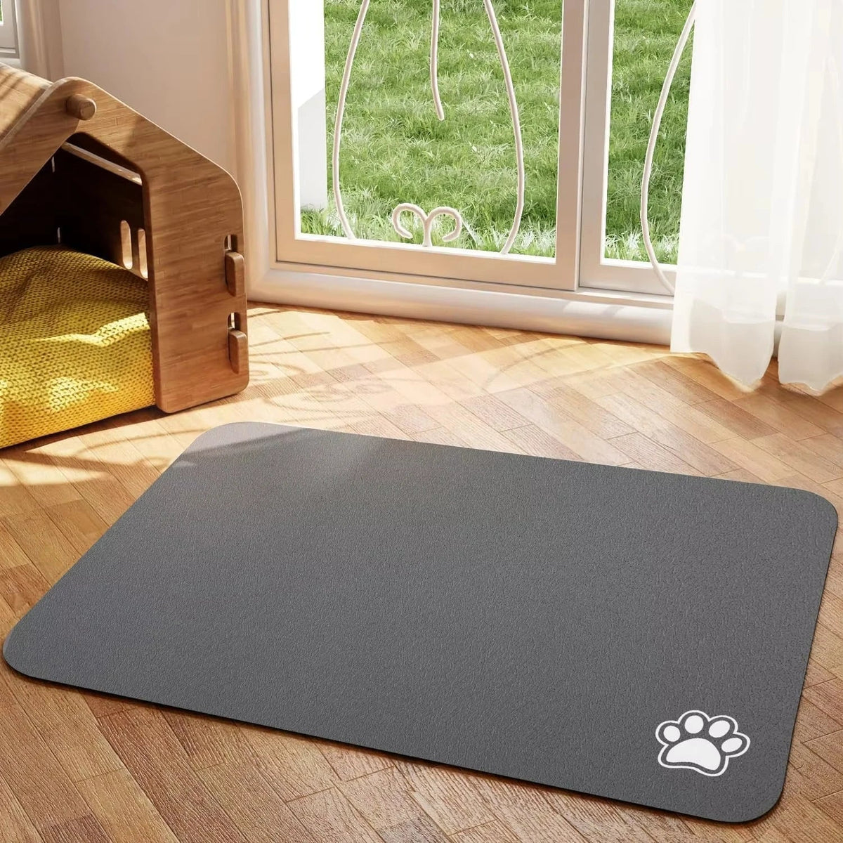 VIKAMA Gray Minimalist Pet Feeding Mat - MyPetDollar.com