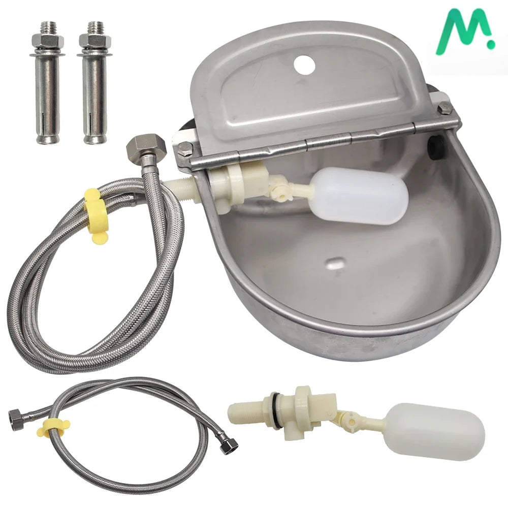 1 Set Automatic Cow Bowl Stainless Water - MyPetDollar.com