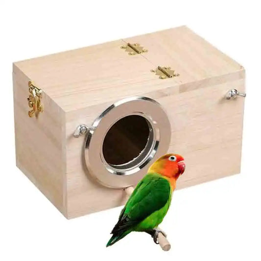 Wooden Bird Enclosure Nesting Box Breeding Hatching Nest