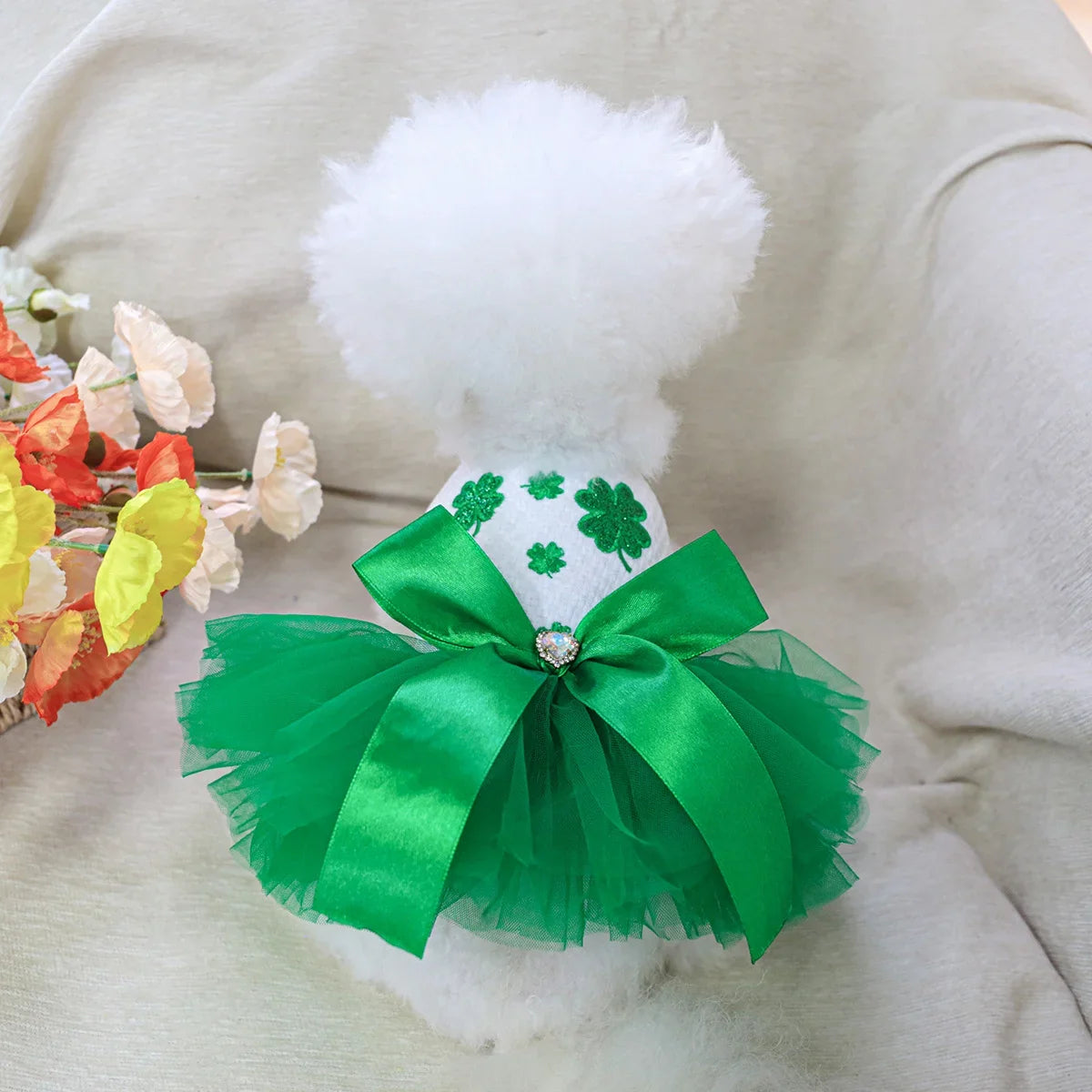 St. Patrick's Gauze Dress - Green Dress - MyPetDollar.com