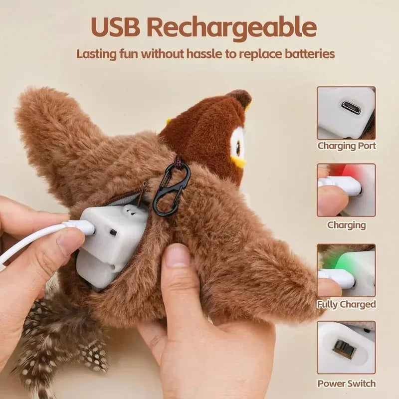 Electric Fluttering Bird Cat Toy, Remote - MyPetDollar.com