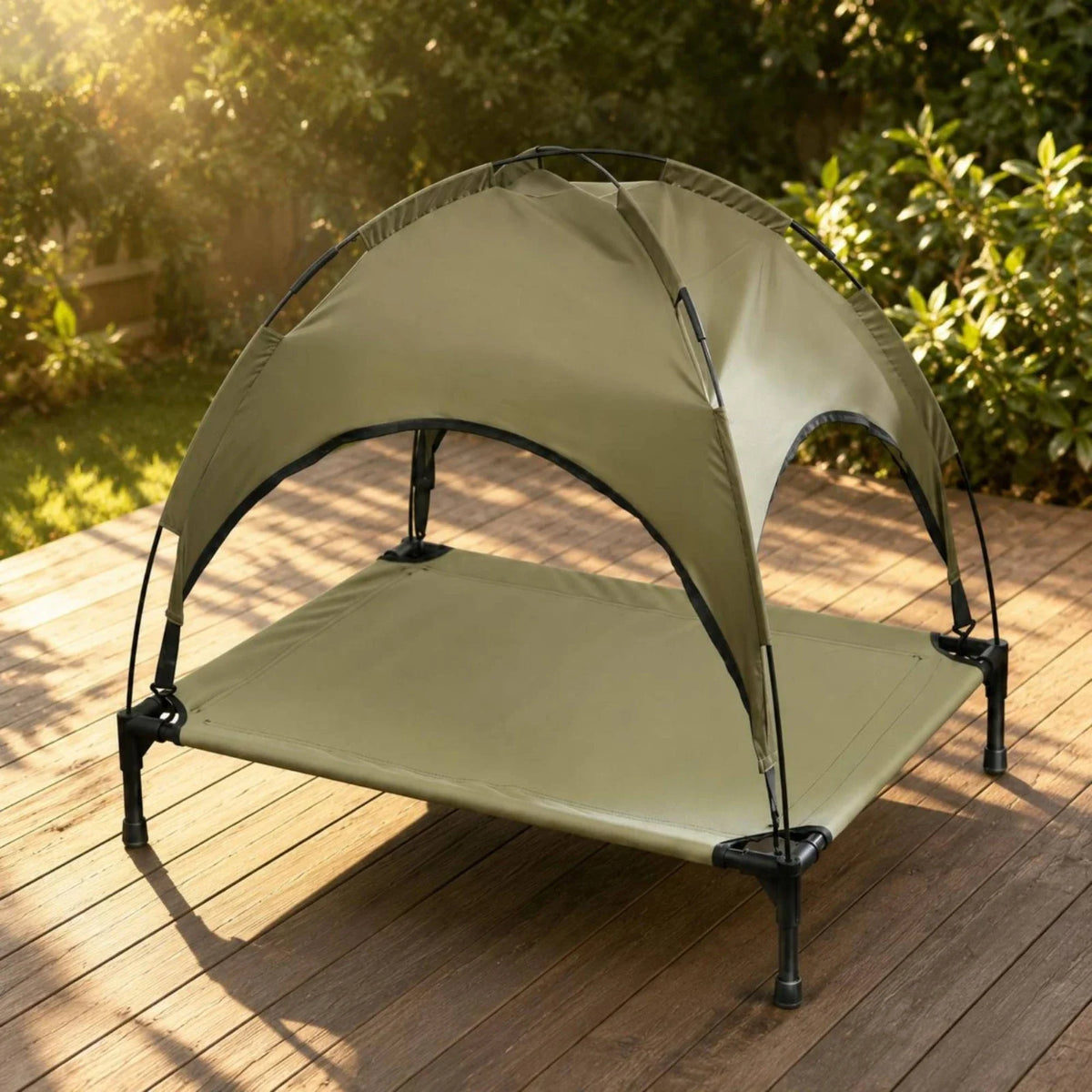 Dog Cot with Canopy Arched Elevated Pet Cot - MyPetDollar.com