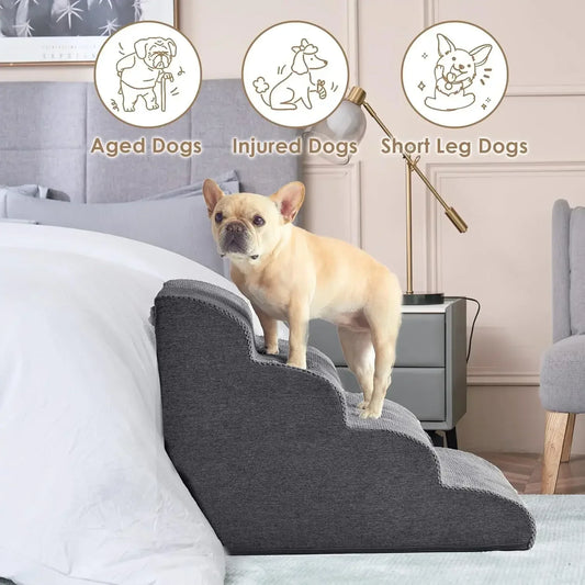 Curved Dog Stairs Ramp for High Beds - MyPetDollar.com