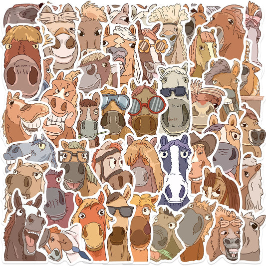 50PCS Cartoon Horse Fun Expressions Graffiti - MyPetDollar.com