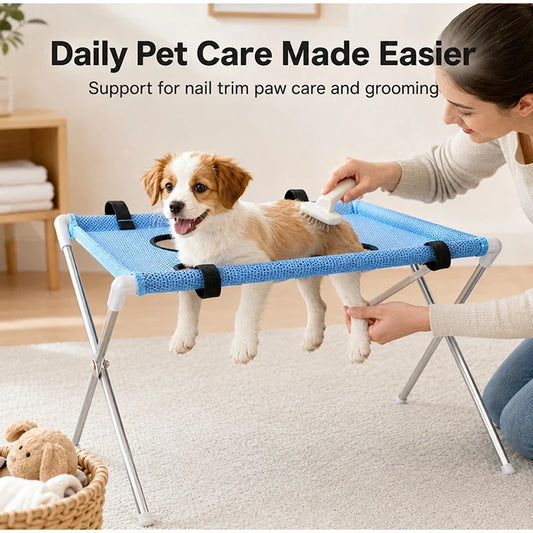 Foldable Dog Cat Grooming Hammock with Stand - MyPetDollar.com