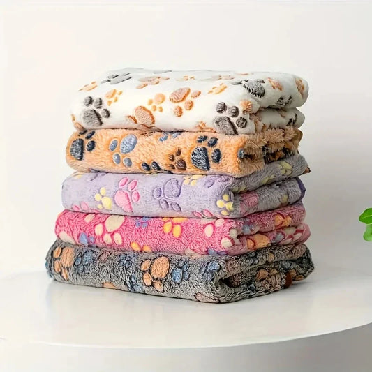Flannel Pet Blanket Cute Dog Paw Print - MyPetDollar.com