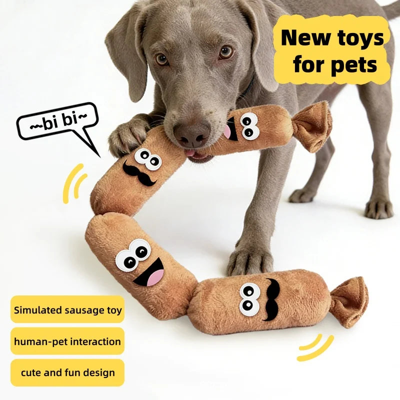 Sausage Shape Plush Dog Squeaky Toy Cute - MyPetDollar.com