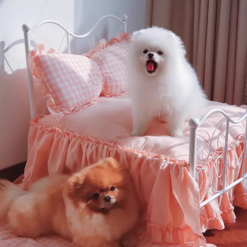 Ins Elevated Princess Bed for Puppies Iron - MyPetDollar.com