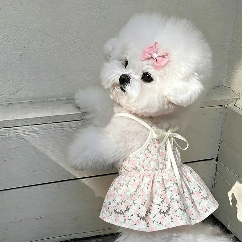 Cute Floral Print Pet Princess Dress - MyPetDollar.com