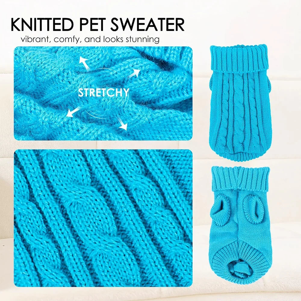 Winter Cat Dog Knit Sweater Soft Warm Puppy - MyPetDollar.com