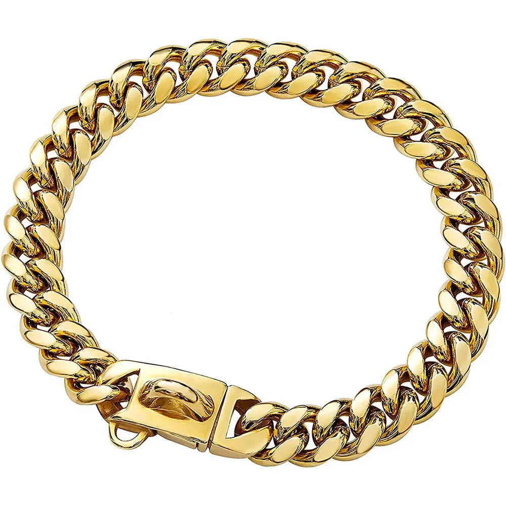 Dog Chain Collar Cuban Link Dog Collar 18K - MyPetDollar.com